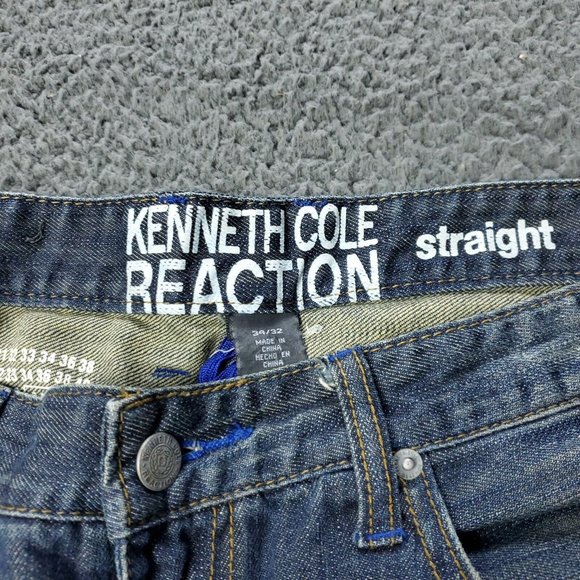 Kenneth Cole Reaction Straight Fit Jeans Mens Size 36x33 Measured Blue - Picture 3 of 10